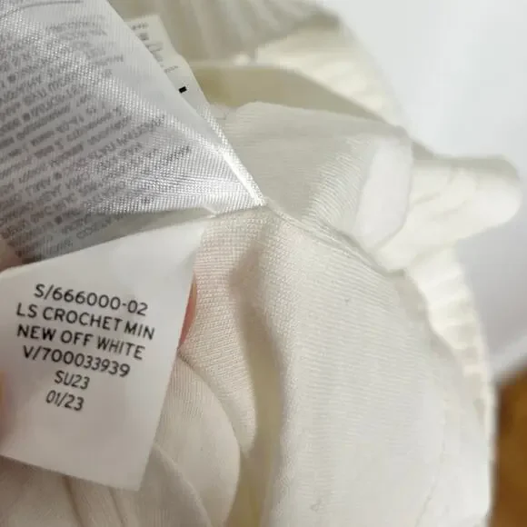 Gap Sleeveless Crochet Mini Dress Womens SP White Square Neck Cotton Minimalist - Picture 12 of 12